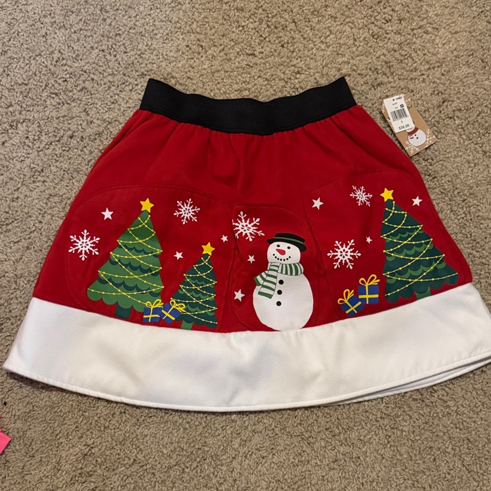 Festive Red Christmas Skirt